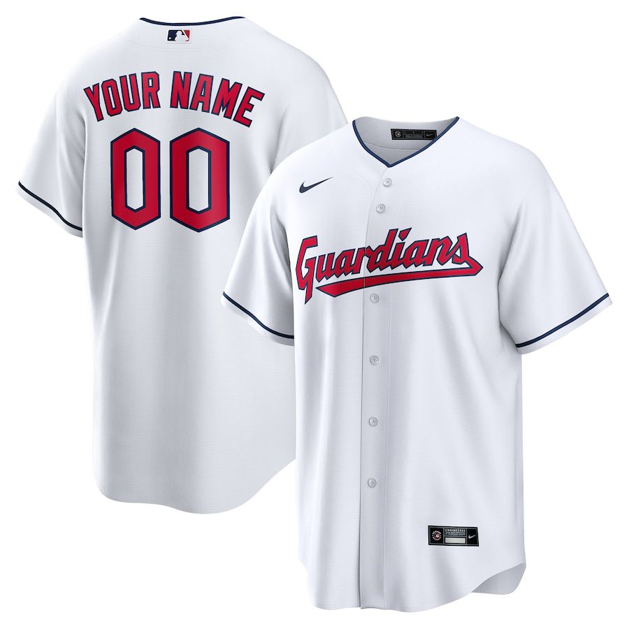 Men Cleveland Guardians Nike White Replica Custom MLB Jersey->cleveland indians->MLB Jersey